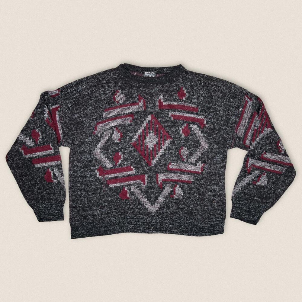 Vintage Grandpa Sweater Size XL Boxy‎ Oversized Crew neck Acrylic New Era